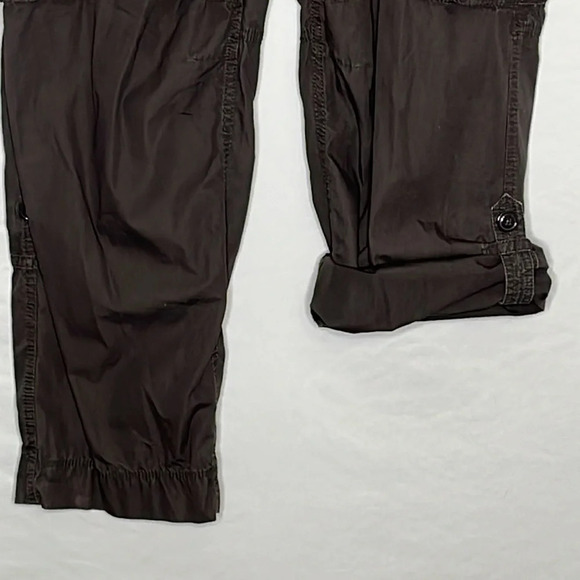 Norma Kamali Convertible Cargo Pants in Grey 100% Cotton Lagenlook - Size 12 - Picture 4 of 7